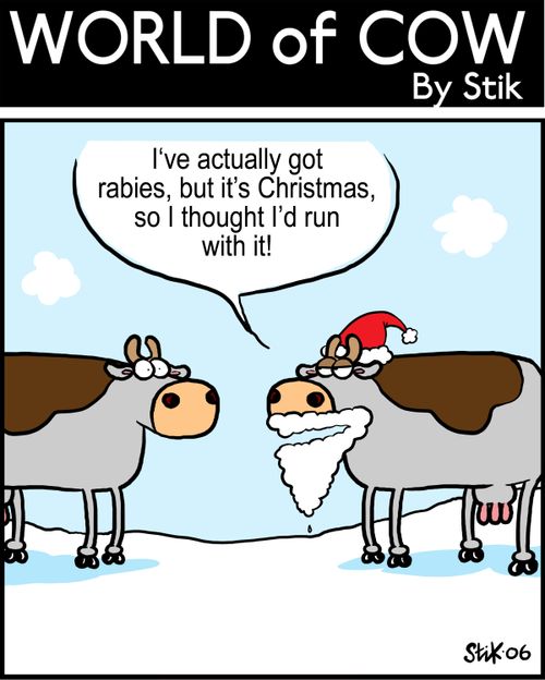 I've actually got rabies, but it's Christmas, so I thought I'd run with it!