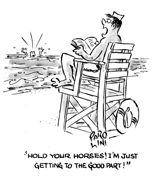 'Hold you horses! I'm just getting to the good part!'