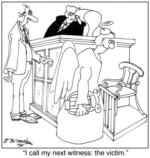 'I call my next witness: the victim.'
