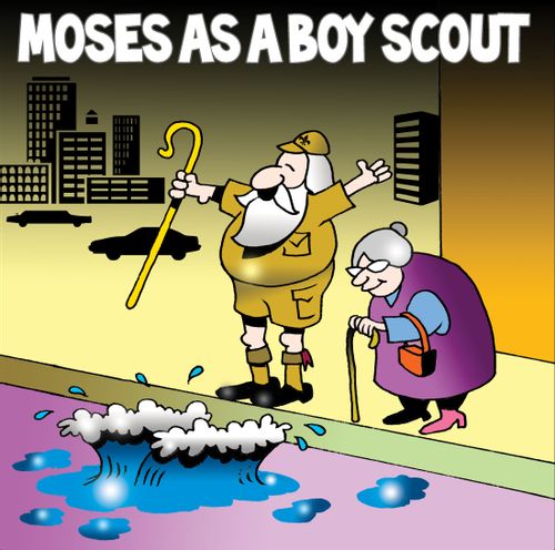 Moses as a boy scout.