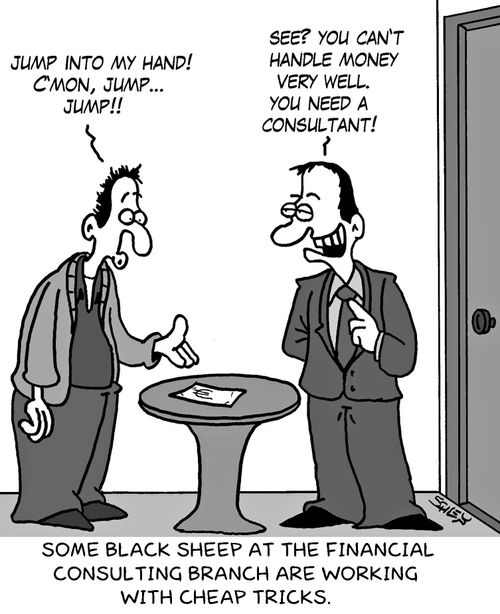 Some black sheep at the financial consulting branch are working with cheap tricks.