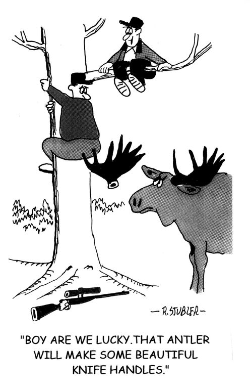 'Boy are we lucky.That antler will make some beautiful knife handles.'