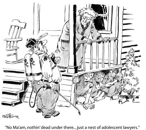 'No, Ma'am, nothin' dead under there... just a nest of adolescent lawyers.'