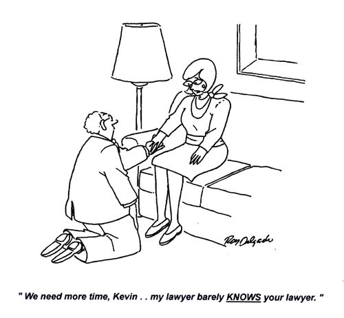 'We need more time, Kevin... my lawyer barely knows your lawyer.'