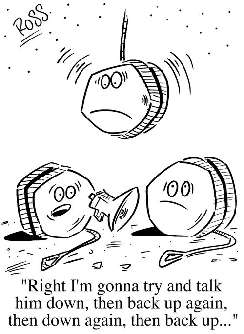 "Right I'm going to try and talk him down, then back up again, then down again...