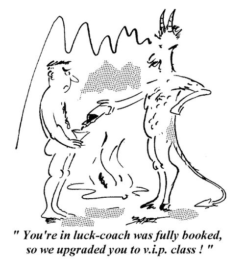 "You're in luck- coach was fully booked. So we upgraded you to V.I.P class!"