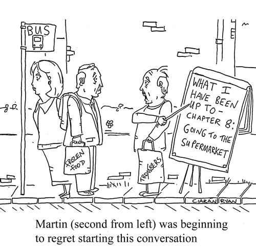 Martin (second from left) was beginning to regret starting this conversation.