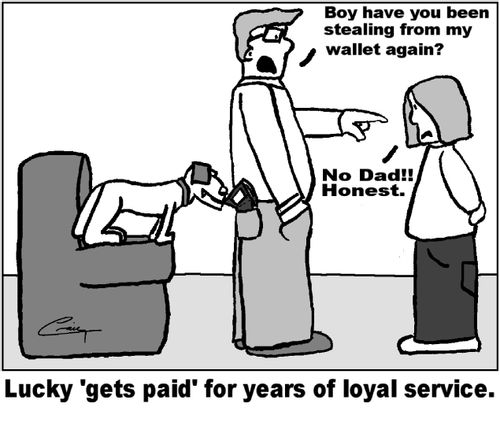 Lucky 'gets paid' for years of loyal service