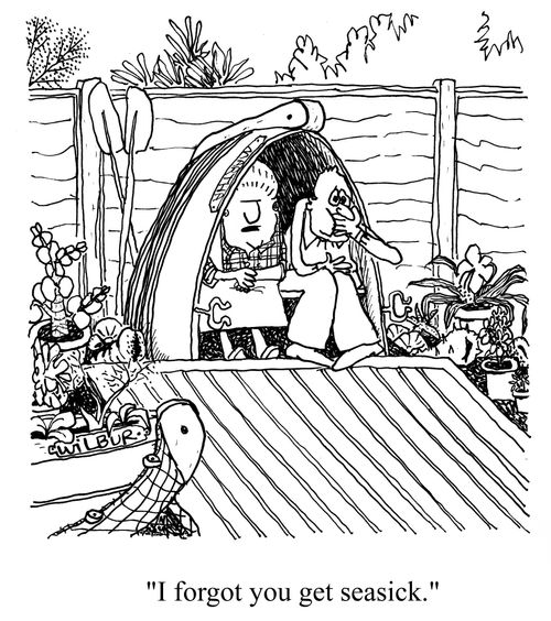 'I forgot you get seasick.'