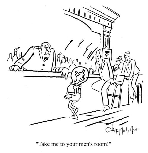 'Take me to your men's room!'