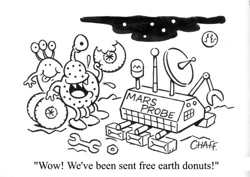 'Wow! We've been sent free earth donuts!'