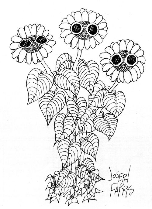 Flowers wearing sunglasses.