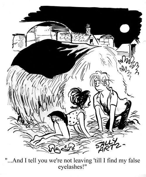 '...And I tell you we're not leaving 'till I find my false eyelashes!'