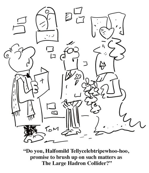 'Do you promise to brush up on such matters as the Large Hadron Collider?'