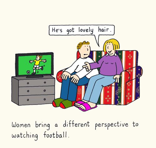 Women bring a different perspective to watching football.