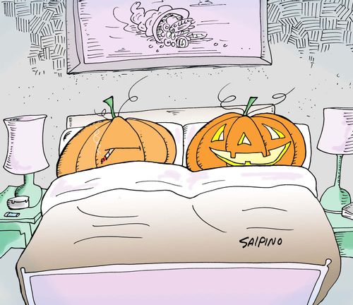 Smoking Jack O Lantern.