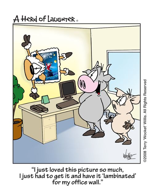' I just loved this picture so much,I just had to get it 'lambinated' for my office wall.'