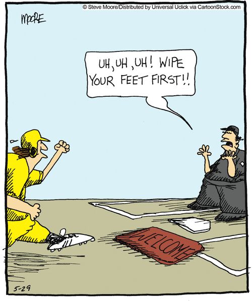 'Uh, Uh, Uh! Wipe your feet first.'