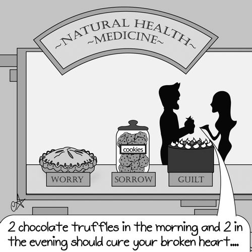 '2 chocolate truffles in the morning and 2 in the evening should cure your broken heart,,,'
