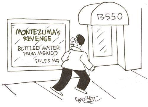 Montezumz's revenge: bottled water from Mexico.
