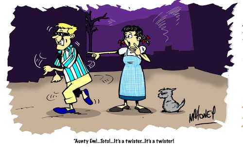 'Aunty Em!...Toto!...It's a twister...It's a twister!'