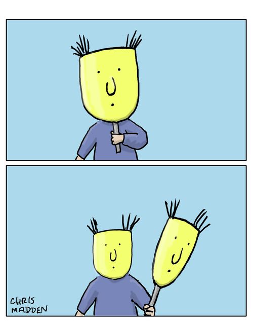 Mask hiding face - which looks exactly the same as the mask