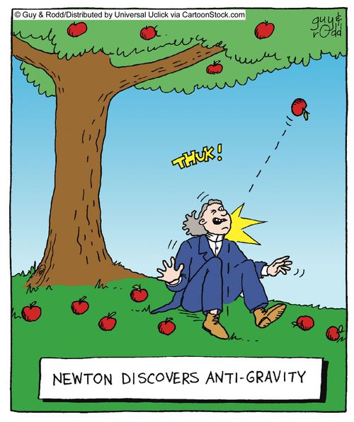 Newton discovers anti-gravity,