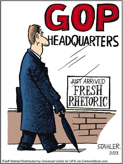 GOP Headquarters: Just arrived. . . fresh rhetoric.