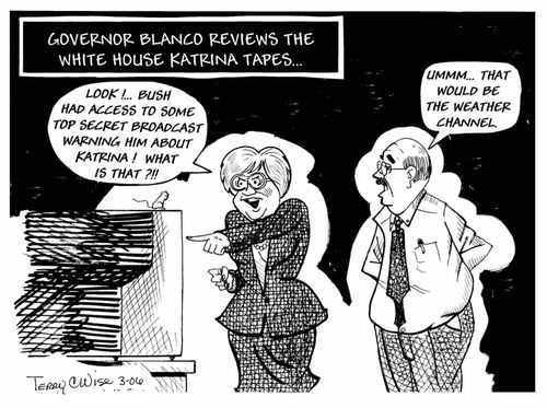 'Look! Bush had access to some top secret broadcast warning him about Katrina! What is that?!!'