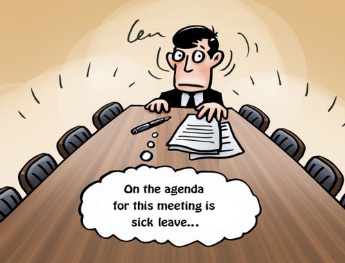 'On the agenda for this meeting is sick leave...'