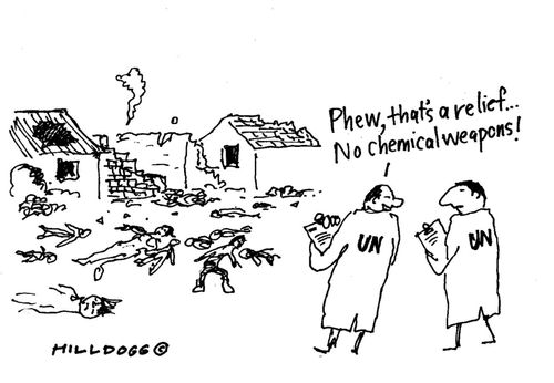 'Phew, that's a relief. . . No chemical weapons!'