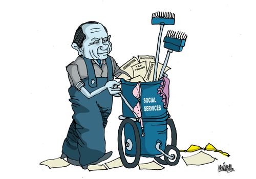 Berlusconi and community service.