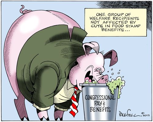 One group of welfare recipients not affected by cuts in food stamps benefits . . .