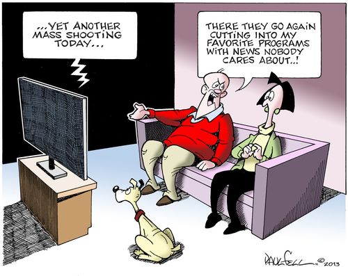 'There they go again cutting into my favorite programs with news nobody cares about. . .!'