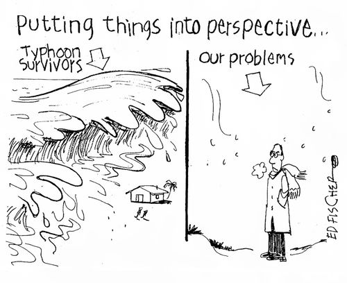 Putting things into perspective. . . Typhoon Survivors and Our Problems.