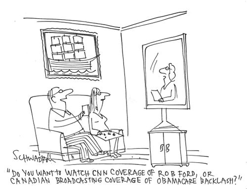 'Do you want to watch CNN coverage of Rob Ford, or Canadian broadcasting coverage of Obamacare backlash?'