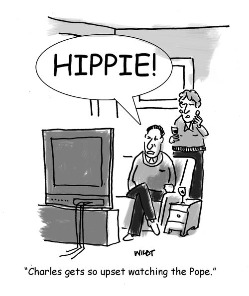 'Charles gets so upset watching the Pope.'