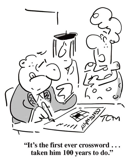 'It's the first ever crossword. . . taken him 100 years to do.'