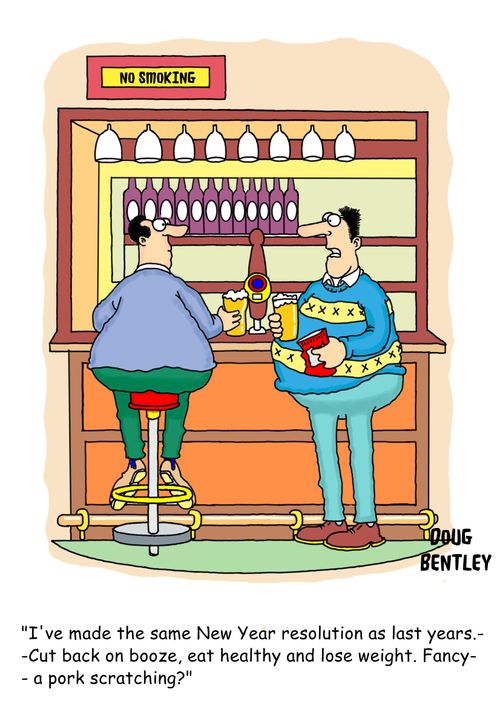 'I've made the same New Year resolution as last years. Cut back on booze, eat healthy and lose weight...'