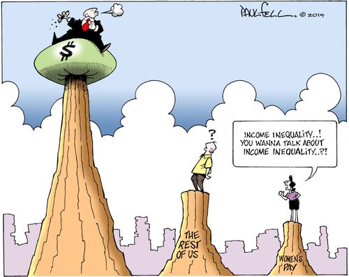 'Income inequality...! You wanna talk about income inequality...?!'