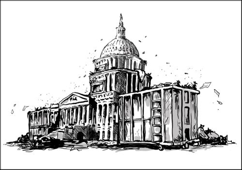 Capital Building of trash