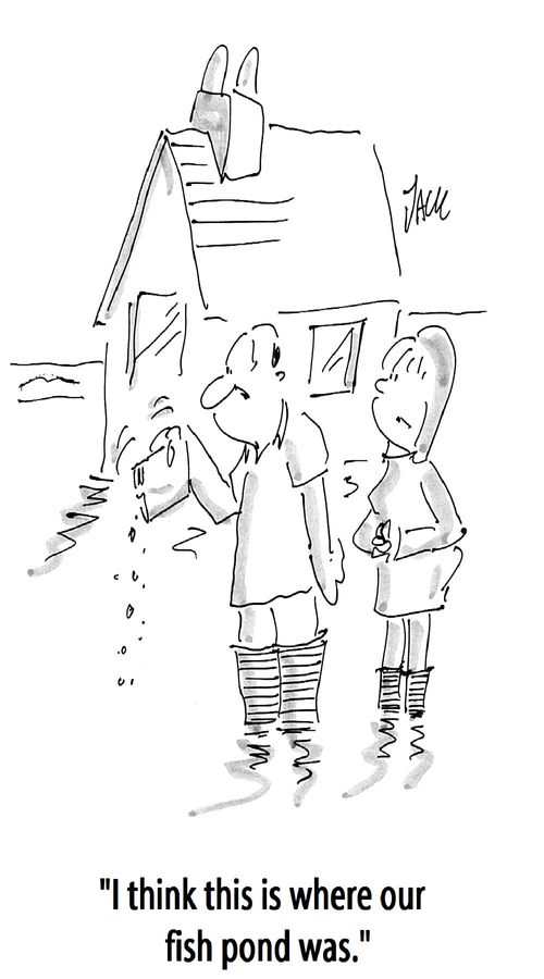 'I think this is where our fish pond was.'