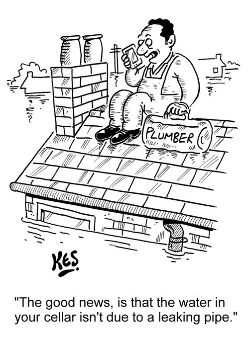 'The good news, is that the water in your cellar isn't due to a leaking pipe.'