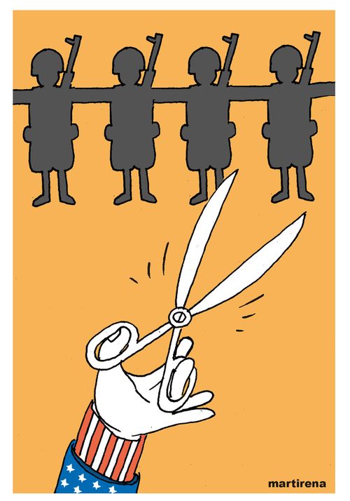 Trimming troops.