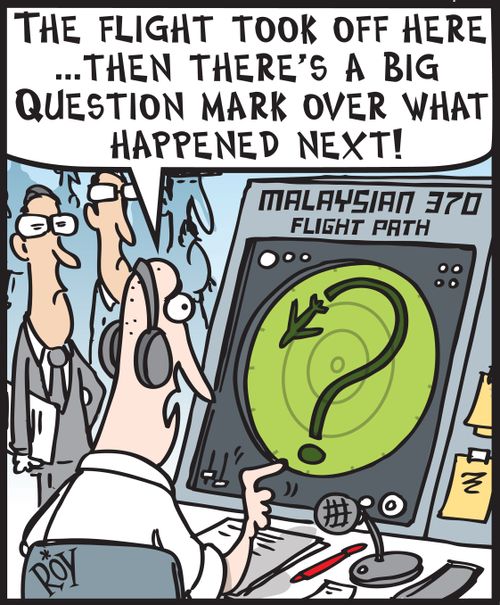 'The flight took off here...Then there's a big question mark over what happened next!'