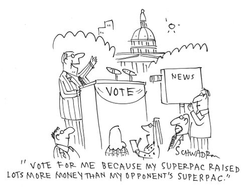 'Vote for me because my Super PAC raised lots more money than my opponent's Super PAC.'