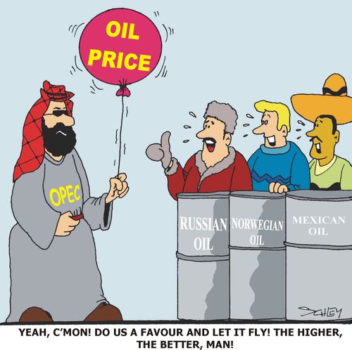 Oil price - 'Yeah, c'mon! Do us a favour and let it fly! The higher, the better!'