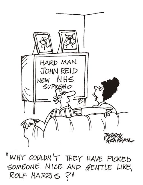 'Why couldn't they have picked someone nice and gentle like, Rolf Harris ?'