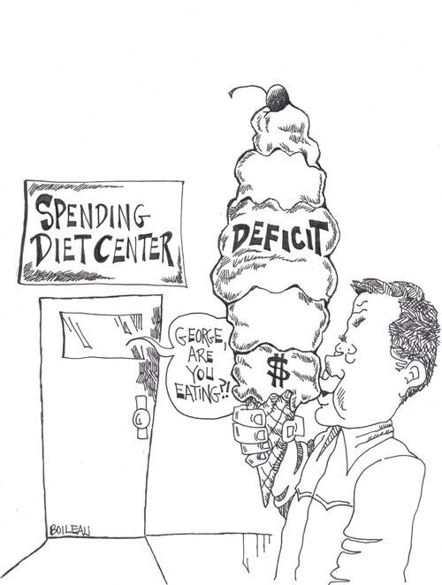 Bush at the spending diet center