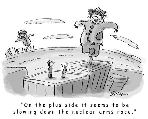 'On the plus side it seems to be slowing down the nuclear arms race.'